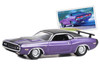 1970 Dodge Challenger R T Purple Metallic with Matt Black Top USPS United States Postal Service 2022 Pony Car Stamp Collection by Artist Tom Fritz Hobby Exclusive Series 1/64 Diecast Model Car Greenlight 30374