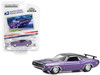 1970 Dodge Challenger R T Purple Metallic with Matt Black Top USPS United States Postal Service 2022 Pony Car Stamp Collection by Artist Tom Fritz Hobby Exclusive Series 1/64 Diecast Model Car Greenlight 30374
