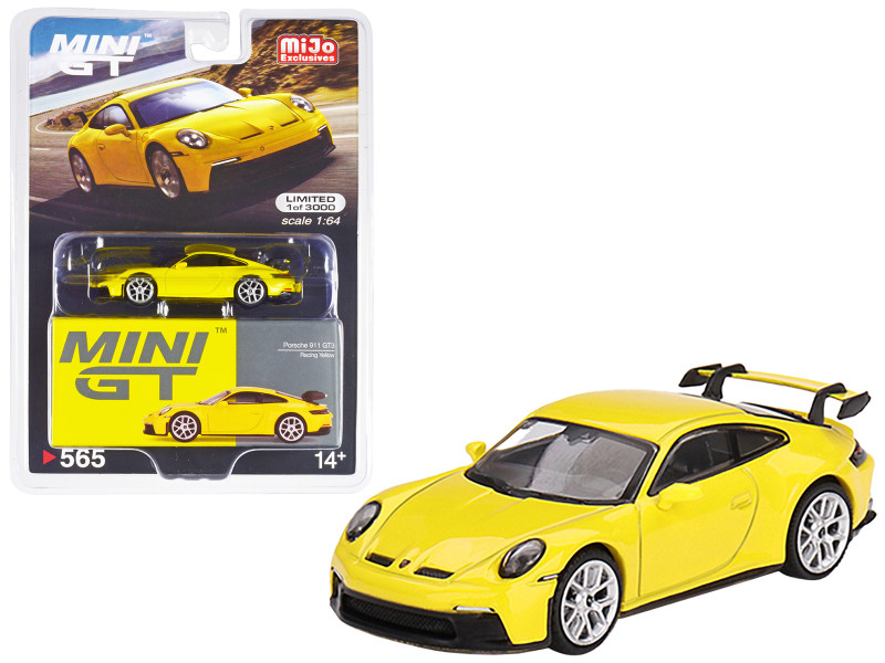 Porsche 911 992 GT3 Racing Yellow Limited Edition to 3000 pieces Worldwide 1/64 Diecast Model Car True Scale Miniatures MGT00565