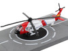 Sikorsky HH 60J Jayhawk Helicopter White and Red United States Coast Guard with Runway Section Diecast Model Runway24 RW075