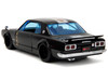 1971 Nissan Skyline GT R RHD Right Hand Drive Black with Silver Stripe and Mikey Diecast Figure Tokyo Revengers 2021 TV Series "Anime Hollywood Rides Series 1/24 Diecast Model Car Jada 34698