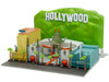 Hollywood 100 Walk of Fame Diorama with Pink Convertible and Double Decker Bus Nano Scene Series model Jada 34807