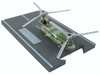 Boeing CH 47 Chinook Helicopter Olive Camouflage United States Army with Runway Section Diecast Model Runway24 RW062