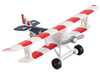Curtiss JN 4 Jenny Training Aircraft Red & White with Blue Tail United States Flag Livery with Runway Section Diecast Model Airplane Runway24 RW080