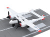 Lockheed P 38J Lightning Fighter Aircraft White with Red Wingtips United States Army Air Force with Runway Section Diecast Model Airplane Runway24 RW175