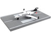 Private Jet Commercial Aircraft White with Black Tail N452IJ with Runway Section Diecast Model Airplane Runway24 RW205
