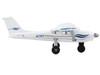 Cessna 172 Aircraft White with Blue and Yellow Stripes N470ES with Runway 24 Sign Diecast Model Airplane Runway24 RW805