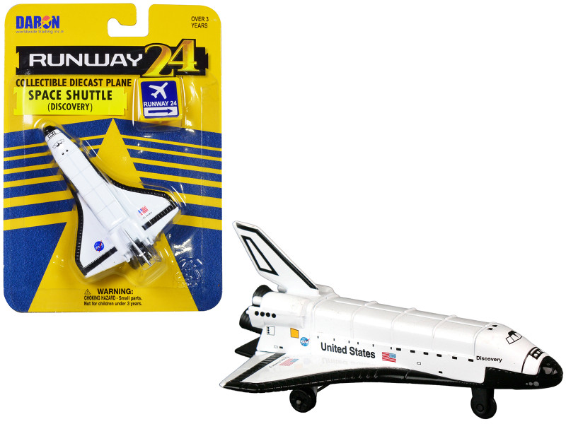 NASA Discovery Space Shuttle White United States with Runway 24 Sign Diecast Model Airplane Runway24 RW825