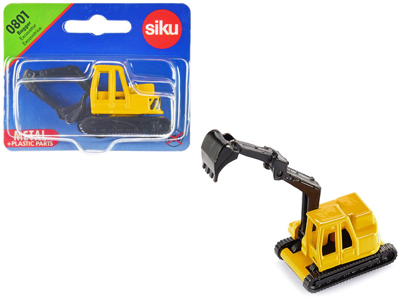 Excavator Yellow and Black Diecast Model Siku 0801