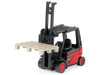 Linde E35 Forklift Truck Red with Black Top with Pallet Accessory Diecast Model Siku 1311