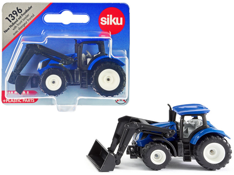 New Holland T7 315 Tractor with Front Loader Blue and Black Diecast Model Siku 1396