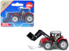 Massey Ferguson Tractor with Front Loader Red with Silver Top Diecast Model Siku SK1484