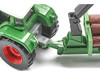 Fendt Favorit 926 Tractor and Forestry Trailer with Crane Green with Logs Diecast Model Siku 1645