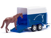 Jeep Red with Horse Trailer Blue and Horse Accessory Diecast Model Siku 1651