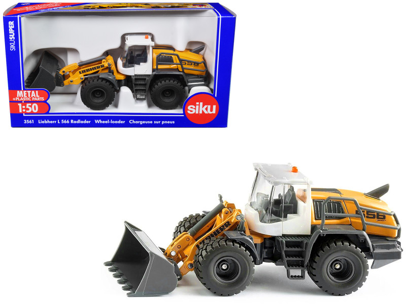 Liebherr L556 Wheel Loader Yellow with White Cabin 1/50 Diecast Model Siku 3561