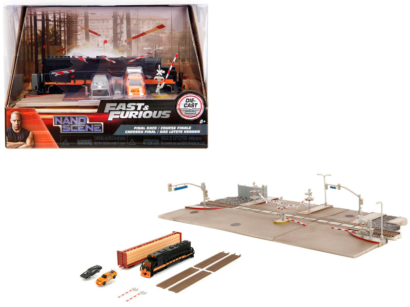Toretto Cafe Diorama with Mitsubishi Eclipse Green and Ford