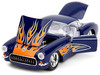 1957 Chevrolet Corvette Dark Blue with Flame Graphics and White Interior Bigtime Muscle Series 1/24 Diecast Model Car Jada 35031