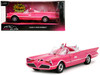 1966 Classic Batmobile Pink Metallic with White Interior Based on Model from Batman 1966 1968 TV Series Pink Slips Series 1/24 Diecast Model Car Jada 35189