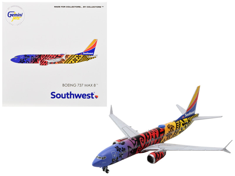 Boeing 737 MAX 8 Commercial Aircraft Southwest Airlines Imua One Hawaiian Theme Livery 1/400 Diecast Model Airplane GeminiJets GJ2247