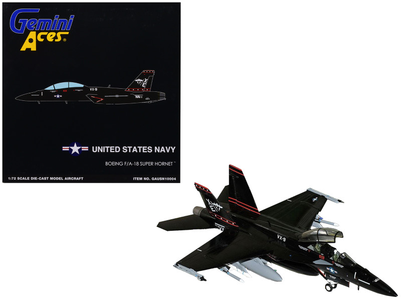 Boeing F A 18 Super Hornet Fighter Aircraft VX 9 Vampires United States Navy Gemini Aces Series 1/72 Diecast Model Airplane GeminiJets GA10004