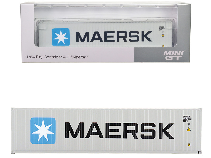 40 Dry Goods Container Maersk Gray Limited Edition for 1/64 scale models True Scale Miniatures MGTAC32