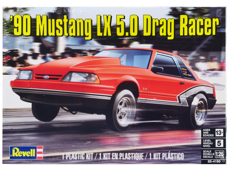 Level 5 Model Kit 1990 Ford Mustang LX 5 0 Drag Racer 1/25 Scale Model Revell 85-4195