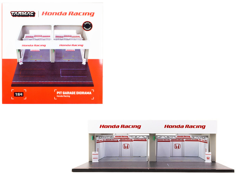 Pit Garage Diorama Honda Racing Display for 1/64 scale models Tarmac works T64D-TL001-HONDA