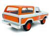 1978 Ford Bronco Light Blue and Orange Gulf Oil Gulf Die Cast Collection 1/24 Diecast Model Car Motormax 79662GULF