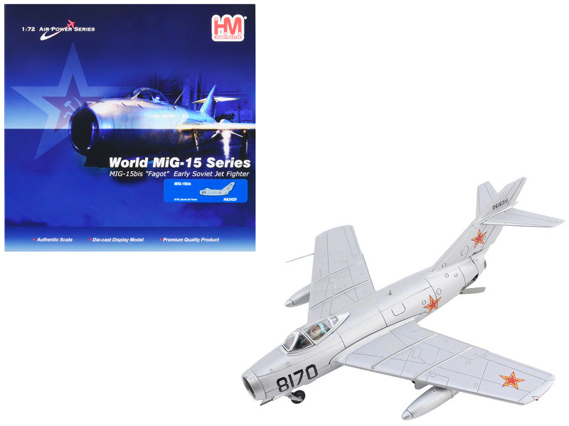 Mikoyan Gurevich MiG 15Bis Fighter Aircraft 8170 Early Soviet Fighter Soviet Air Force Air Power Series 1/72 Diecast Model Hobby Master HA2420