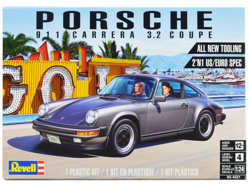 Level 4 Model Kit Porsche 911 Carrera 3.2 Coupe 2-in-1 Kit 1/24 Scale Model Revell 85-4521