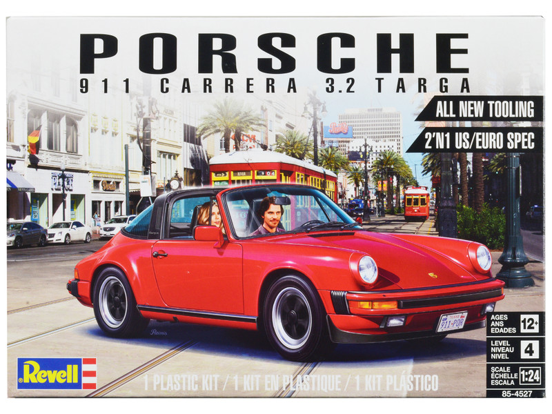 Level 4 Model Kit Porsche 911 Carrera 3.2 Targa 2-in-1 Kit 1/24 Scale Model Revell 85-4527