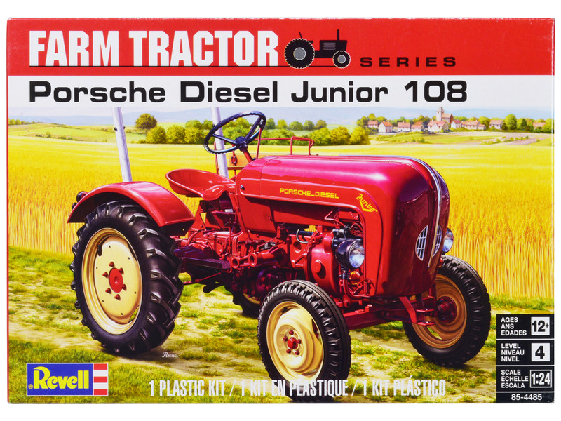 Level 4 Model Kit Porsche Diesel Junior 108 Tractor Farm Tractor Series 1/24 Scale Model Revell 85-4485