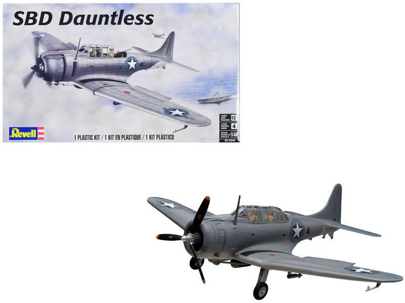 Level 4 Model Kit Douglas SBD Dauntless Bomber Aircraft 1/48 Scale Model Revell 85-5249
