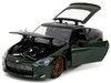 2023 Nissan Z Dark Green Metallic with Black Top Fast X 2023 Movie Fast & Furious Series 1/24 Diecast Model Car Jada 34791