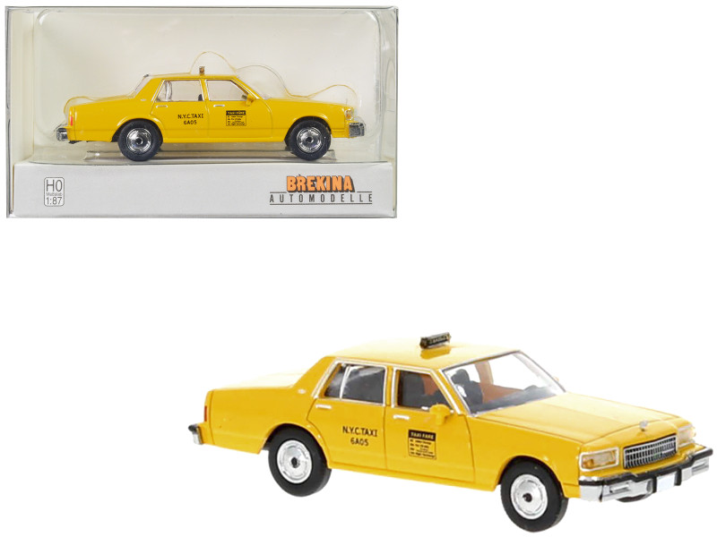 1987 Chevrolet Caprice Taxi Yellow New York City Taxi 1/87 HO Scale Model Car Brekina BRE19702