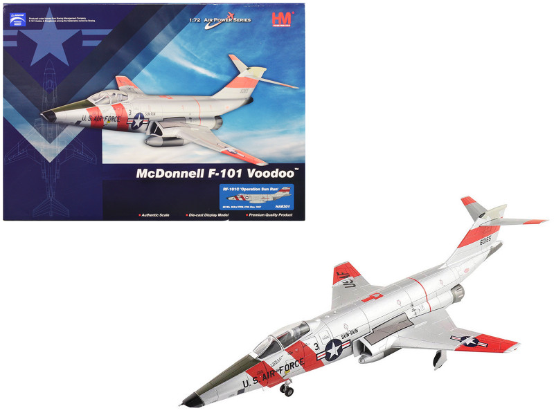 McDonnell RF 101C Voodoo Fighter Aircraft Operation Sun Run 363rd TRW 1957 United States Air Force Air Power Series 1/72 Diecast Model Hobby Master HA9301