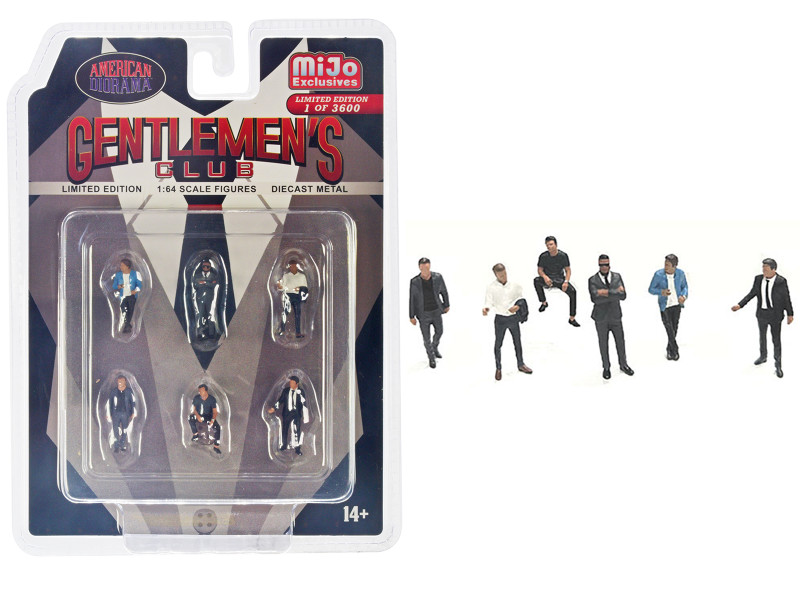 Gentlemen s Club 6 piece Diecast Figure Set 6 Figures Limited Edition to 3600 pieces Worldwide for 1/64 Scale Models American Diorama AD-64528MJ