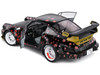 2021 RWB Aoki Matt Black with Cherry Blossom Graphics Rauh WeltBegriff 1/18 Diecast Model Car Solido S1807507