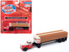 1941 1946 Chevrolet Tractor Red and White with Flatbed Bottle Trailer Kamm s Beer Mini Metals Series 1/87 HO Scale Model Car Classic Metal Works CMW31208