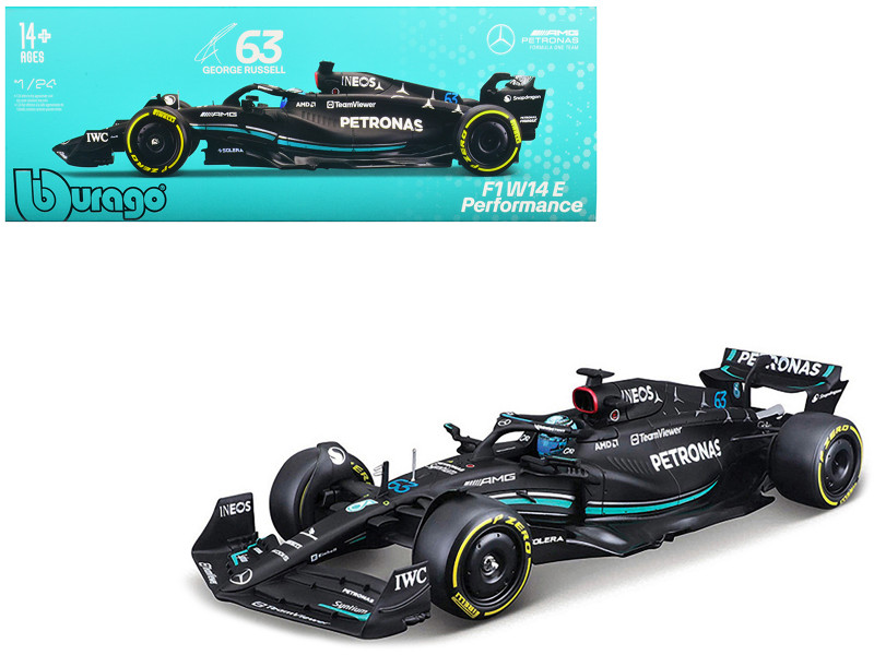 Mercedes AMG F1 W14 E Performance #63 George Russell Petronas Formula One F1 World Championship 2023 1/24 Diecast Model Car Bburago 28028GR