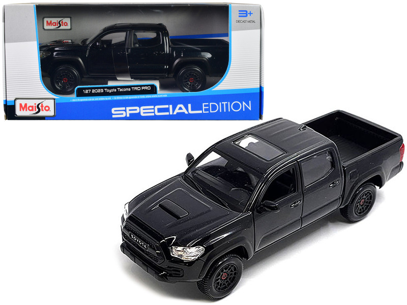 2023 Toyota Tacoma TRD PRO Pickup Truck Black Metallic with Sunroof Special Edition Series 1/27 Diecast Model Car Maisto 32910BK