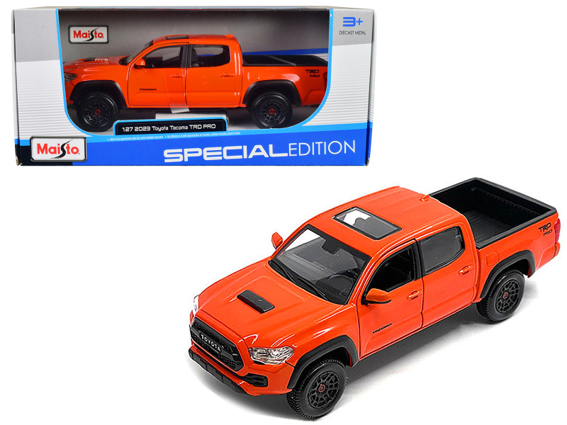 2023 Toyota Tacoma TRD PRO Pickup Truck Solar Octane Orange with Sunroof Special Edition Series 1/27 Diecast Model Car Maisto 32910OR