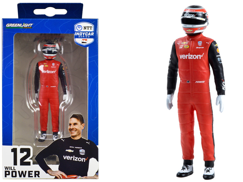 NTT IndyCar Series #12 Will Power Driver Figure Verizon 5G Team Penske for 1/18 Scale Models Greenlight 11304