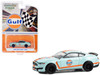2020 Ford Shelby GT350 Light Blue with Orange Stripes Gulf Oil Hobby Exclusive Series 1/64 Diecast Model Car Greenlight 30460