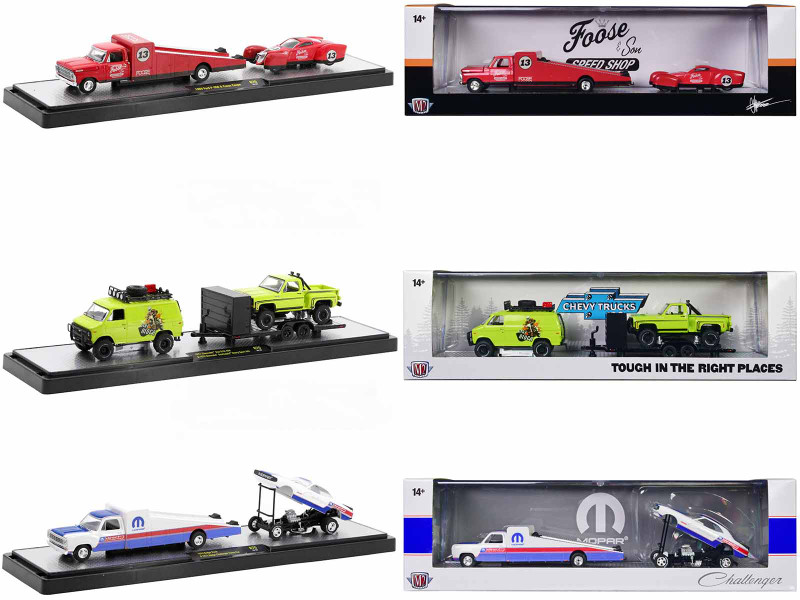 Auto Haulers Set of 3 Trucks Release 70 Limited Edition to 9600 pieces Worldwide 1/64 Diecast Models M2 Machines 36000-70