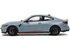 2022 BMW M4 CSL Gray Metallic with Black and Red Stripes and Black Top 1/18 Model Car GT Spirit GT427