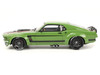 1970 Ford Mustang Widebody By Ruffian Green with Black Stripes 1/18 Model Car GT Spirit ACME US064