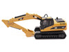 Kenworth T880 SBFS Sleeper Tandem Tractor Black with Lowboy Trailer and CAT 320D L Hydraulic Excavator Yellow 1/87 HO Diecast Model Diecast Masters 84420
