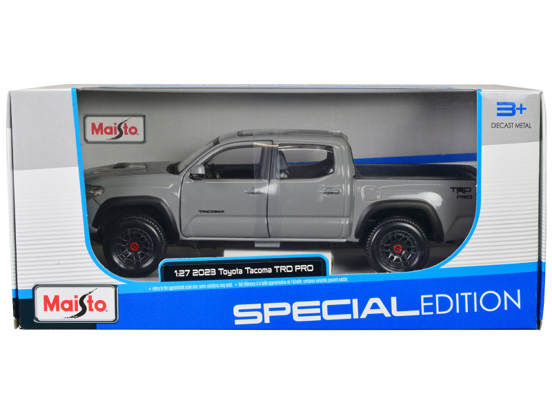 2023 Toyota Tacoma TRD PRO Pickup Truck Gray with Sunroof Special Edition Series 1/27 Diecast Model Car Maisto 32910GRY