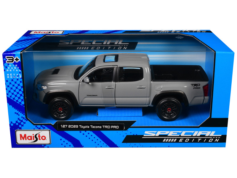 2023 Toyota Tacoma TRD PRO Pickup Truck Gray with Sunroof Special Edition Series 1/27 Diecast Model Car Maisto 32910GRY